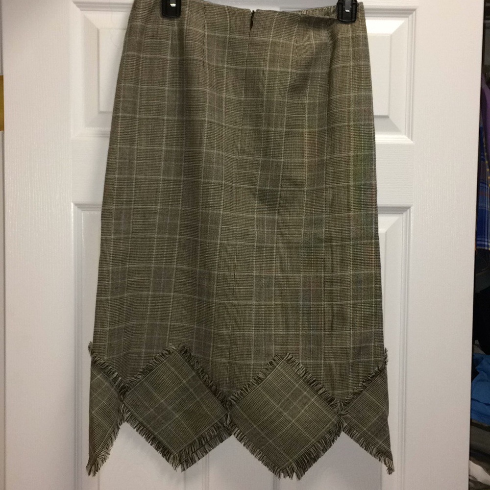 Women’s Brown Plaid Lined Wool Skirt Size 4